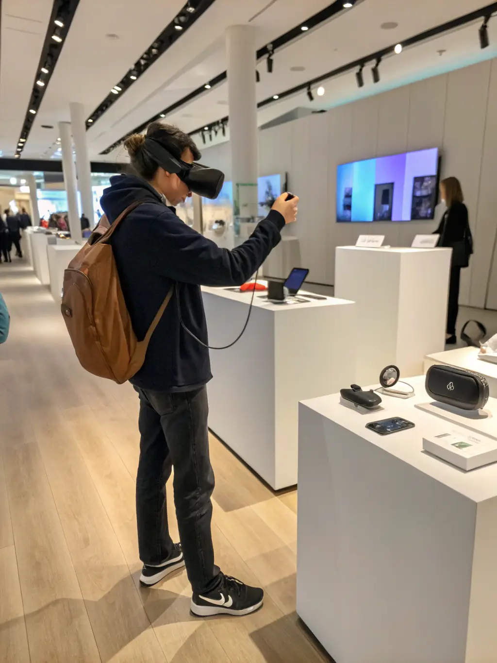A digital rendering of a virtual reality environment, showcasing immersive digital art experiences and interactive installations.